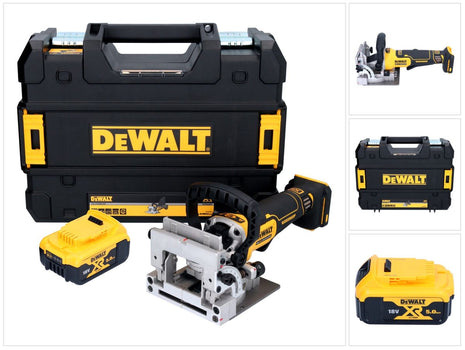 DeWalt DCW 682 NT cordless flat dowel cutter 18 V 102 x 20 mm brushless + 1x rechargeable battery 5.0 Ah + TSTAK - without charger