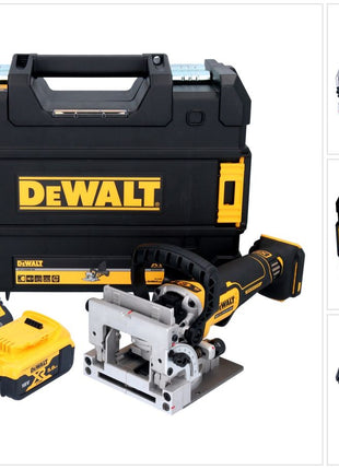 DeWalt DCW 682 P1T Akku Flachdübelfräse 18 V 102 x 20 mm Brushless + 1x Akku 5,0 Ah + Ladegerät + TSTAK