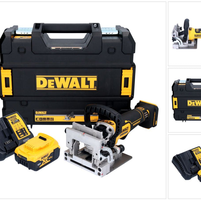 DeWalt DCW 682 P1T Akku Flachdübelfräse 18 V 102 x 20 mm Brushless + 1x Akku 5,0 Ah + Ladegerät + TSTAK