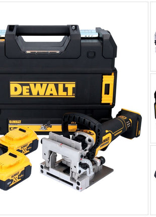 DeWalt DCW 682 P2T Fraiseuse à lamelles sans fil 18 V 102 x 20 mm sans balai + 2x batterie 5,0 Ah + chargeur + TSTAK