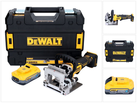 DeWalt DCW 682 NT fresa per tasselli piatti a batteria 18 V 102 x 20 mm brushless + 1x batteria Powerstack 5,0 Ah + TSTAK - senza caricabatterie