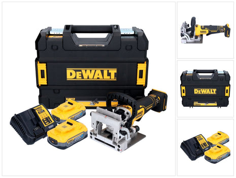 DeWalt DCW 682 H2T fresa per tasselli piatti a batteria 18 V 102 x 20 mm senza spazzole + 2x batteria Powerstack 5,0 Ah + caricabatterie + TSTAK