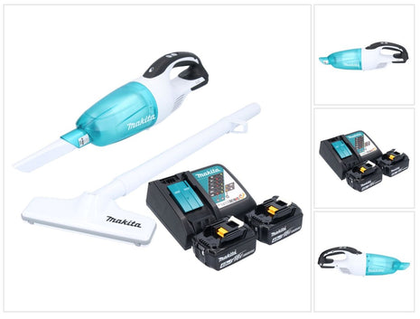 Makita DCL 181 FRMWX aspirateur sans fil 18 V 53 mbar 0,65 L + 2x batterie rechargeable 4,0 Ah + chargeur