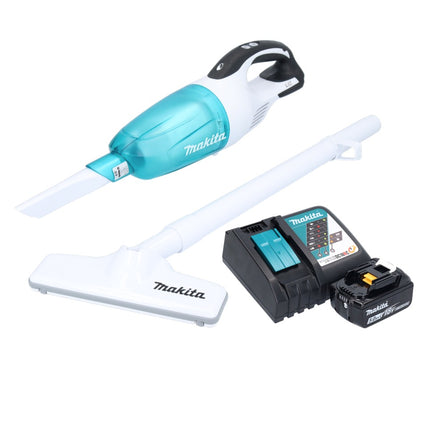 Aspiratore a batteria Makita DCL 181 FRT1WX 18 V 53 mbar 0,65 L + 1x batteria ricaricabile 5,0 Ah + caricatore