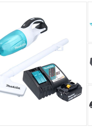 Makita DCL 181 FRG1WX Akku Staubsauger 18 V 53 mbar 0,65 L + 1x Akku 6,0 Ah + Ladegerät