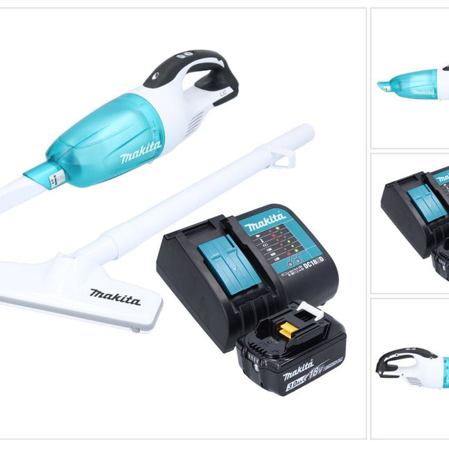 Makita DCL 181 FSF1WX Akku Staubsauger 18 V 53 mbar 0,65 L + 1x Akku 3,0 Ah + Ladegerät