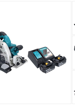 Makita DHS 900 RF2U Akku Handkreissäge 36 V ( 2x 18 V ) 235 mm Brushless + 2x Akku 3,0 Ah + Ladegerät + Bluetooth Adapter