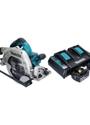 Makita DHS 900 PG2U Akku Handkreissäge 36 V ( 2x 18 V ) 235 mm Brushless + 2x Akku 6,0 Ah + Doppel Ladegerät + Bluetooth Adapter