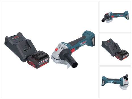 Bosch GWS 18V-7 Professional Meuleuse angulaire sans fil 18 V 125 mm Brushless + 1x batterie 4,0 Ah + chargeur