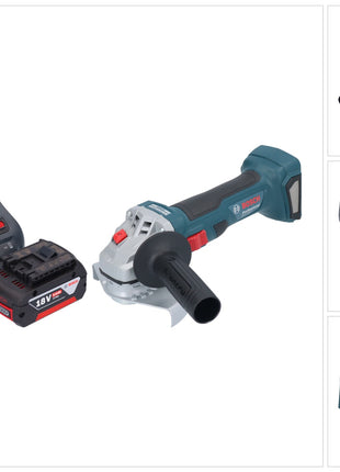 Bosch GWS 18V-7 Professional Akku Winkelschleifer 18 V 125 mm Brushless + 1x Akku 5,0 Ah + Ladegerät