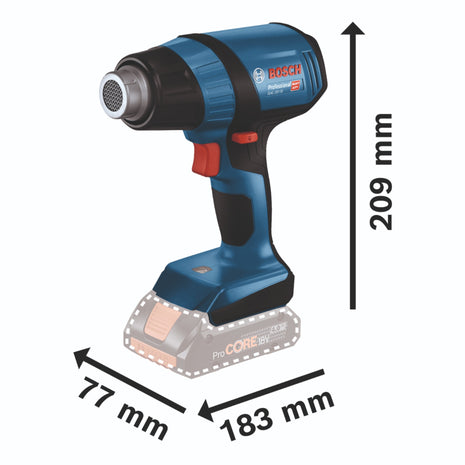 Bosch GHG 18V-50 Soffiatore d'aria calda professionale a batteria 18 V 300° C / 500° C ( 06012A6500 ) Solo - senza batteria, senza caricabatterie