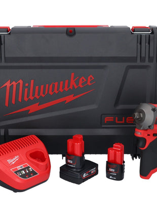 Milwaukee M12 FIWF12-622X Llave de impacto a batería 12 V 339 Nm 1/2" sin escobillas (4933464617) + 1x batería 2,0 Ah + 1x batería 6,0 Ah + cargador + caja HD