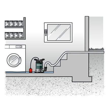Metabo TP 7500 SI clear water submersible pump ( 0250750013 ) 300 Watt flow rate 7500 l/h