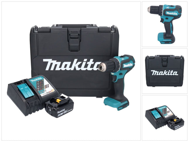 Taladro atornillador a batería Makita DDF 485 RT 18 V 50 Nm sin escobillas 1x batería recargable 5,0 Ah + cargador + maletín