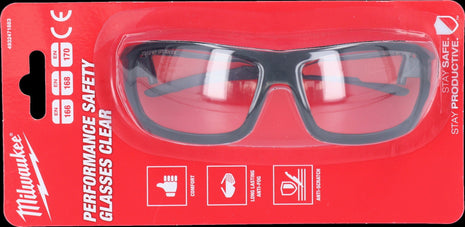 Lunettes de sécurité transparentes Milwaukee Performance (4932471883) revêtement antibuée