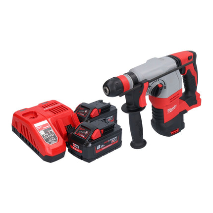Milwaukee M18 HD18HX-802 Akku Kombihammer 18 V 2,4 J + 2x Akku 8,0 Ah + Ladegerät