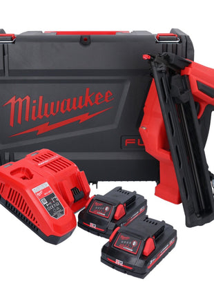 Clavadora a batería Milwaukee M18 FN15GA-302X 18 V sin escobillas 32 - 64 mm + 2x baterías 3.0 Ah + cargador + caja HD