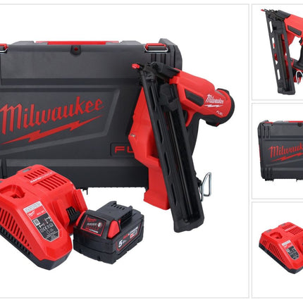 Clavadora a batería Milwaukee M18 FN15GA-501X 18 V sin escobillas 32 - 64 mm + 1x batería 5,0 Ah + cargador + caja HD