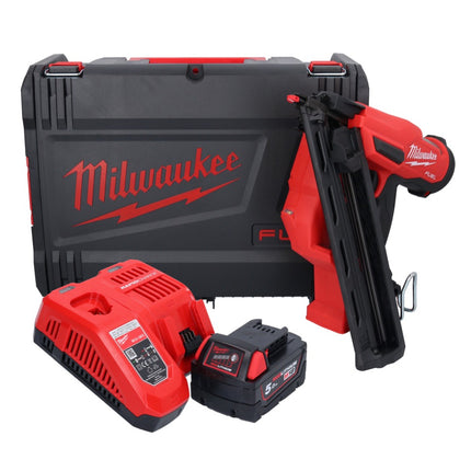 Clavadora a batería Milwaukee M18 FN15GA-501X 18 V sin escobillas 32 - 64 mm + 1x batería 5,0 Ah + cargador + caja HD