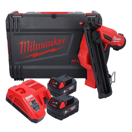 Clavadora a batería Milwaukee M18 FN15GA-502X 18 V sin escobillas 32 - 64 mm + 2x baterías 5,0 Ah + cargador + caja HD