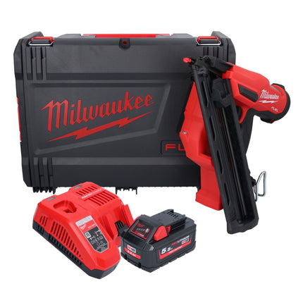 Clavadora a batería Milwaukee M18 FN15GA-551X 18 V sin escobillas 32 - 64 mm + 1x batería 5,5 Ah + cargador + caja HD