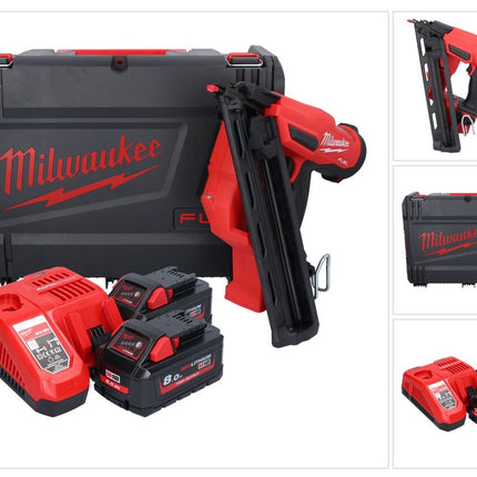 Clavadora a batería Milwaukee M18 FN15GA-802X 18 V sin escobillas 32 - 64 mm + 2x batería 8,0 Ah + cargador + caja HD