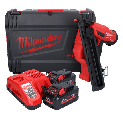 Clavadora a batería Milwaukee M18 FN15GA-802X 18 V sin escobillas 32 - 64 mm + 2x batería 8,0 Ah + cargador + caja HD