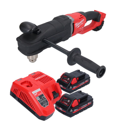 Milwaukee M18 FRAD2-302 Perceuse d'angle sans fil 18 V 122 Nm Brushless + 2x batterie 3,0 Ah + chargeur