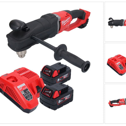 Milwaukee M18 FRAD2-502 Akku Winkelbohrmaschine 18 V 122 Nm Brushless + 2x Akku 5,0 Ah + Ladegerät