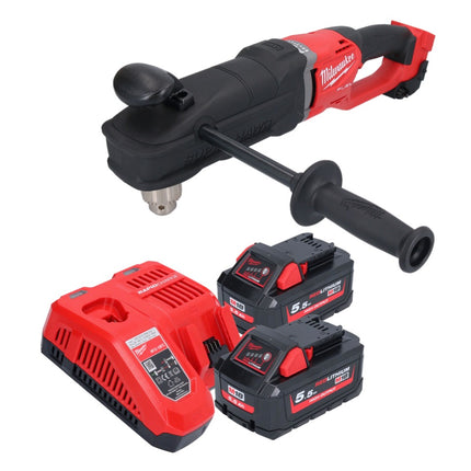 Milwaukee M18 FRAD2-552 Taladro angular sin cable 18 V 122 Nm sin escobillas + 2x batería recargable 5,5 Ah + cargador