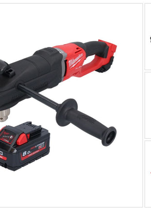 Perceuse d'angle sur batterie Milwaukee M18 FRAD2-801 18 V 122 Nm sans balais + 1x batterie 8,0 Ah - sans chargeur