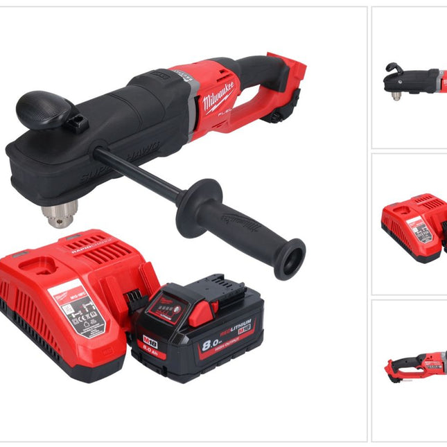 Milwaukee M18 FRAD2-801 Taladro angular sin cable 18 V 122 Nm sin escobillas + 1x batería 8.0 Ah + cargador