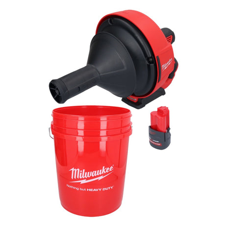 Milwaukee M12 BDC6-251C Akku Rohrreinigungsgerät 12 V + 1x Akku 2,5 Ah + Spirale + Eimer - ohne Ladegerät