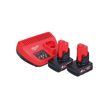 Limpiador de tuberías a batería Milwaukee M12 BDC6-402C 12 V + 2x baterías 4,0 Ah + cargador + espiral + cubo