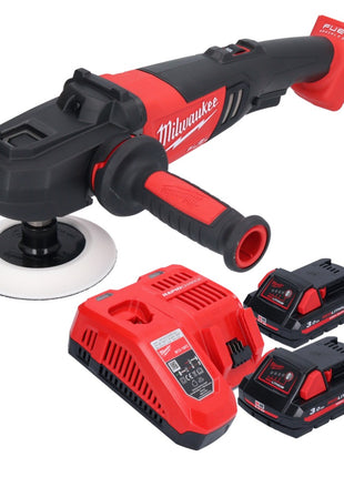 Milwaukee M18 FAP180-302 Akku Polierer 18 V 180 mm Brushless + 2x Akku 3,0 Ah + Ladegerät