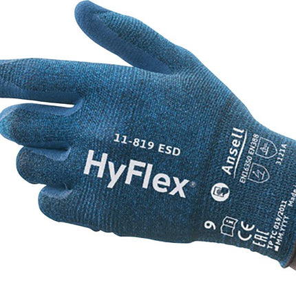 ANSELL Handschuhe HyFlex 11-819 ESD Größe 10 blau ( 4000391222 )