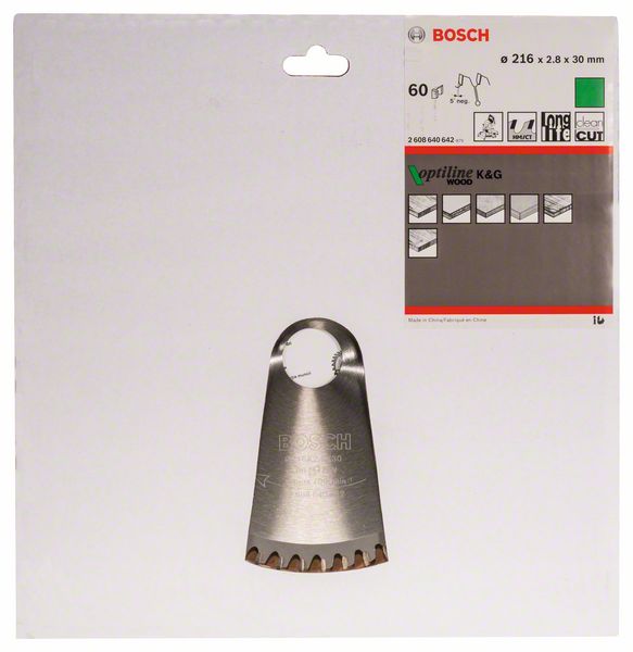 BOSCH Hoja de sierra circular Ø exterior 216 mm Número de dientes 60 WZ/N ( 4000815444 )