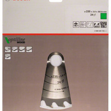 BOSCH Kreissägeblatt Optiline Wood Außen-Ø 235 mm Zähnezahl 24 WZ ( 4000909022 )