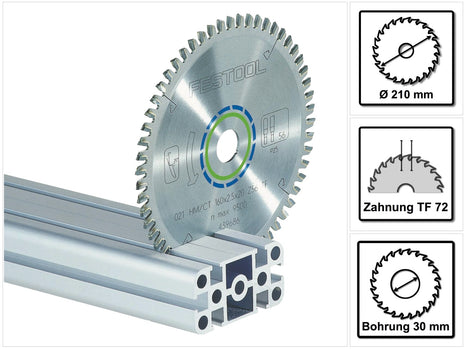 Festool Lame de scie circulaire spéciale HW 210 x 30 x 2,4 TF72 210 mm 72 Dents ( 493201 )
