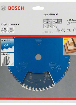 BOSCH Kreissägeblatt Expert for Wood Außen-Ø 160 mm Zähnezahl 48 WZ ( 8000342039 )