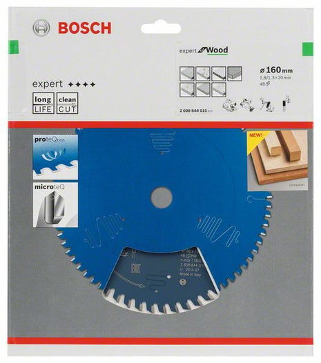 BOSCH Kreissägeblatt Expert for Wood Außen-Ø 160 mm Zähnezahl 48 WZ ( 8000342039 )