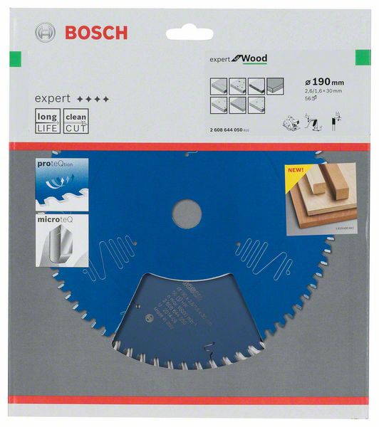Hoja de sierra circular BOSCH Expert para madera Ø exterior 190 mm Número de dientes 56 WZ ( 8000342078 )