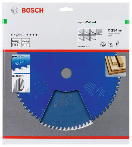 Hoja de sierra circular BOSCH diámetro exterior 254 mm número de dientes 80 WZ (8000342205)