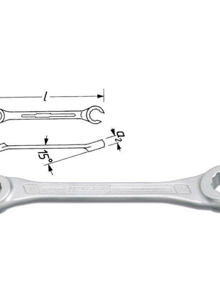 HAZET llave de doble estrella 612 24 x 27 mm 260 mm (8000462639)