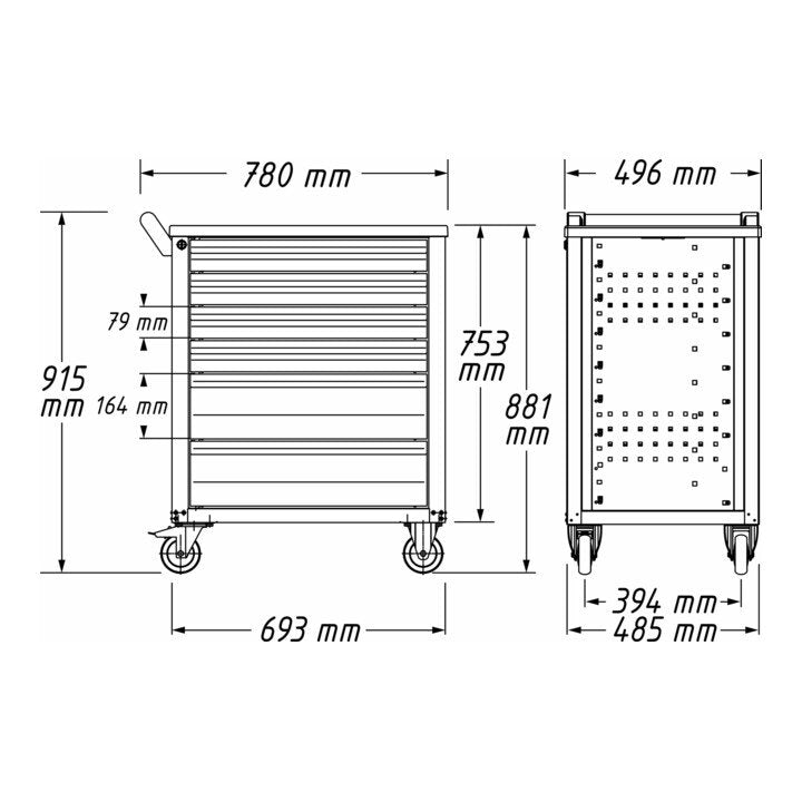 HAZET Werkzeugwagen 177 B780xT498xH915mm 4000871133  2 - toolbrothers