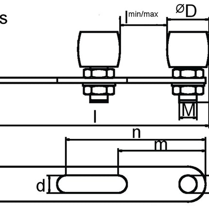HBS-BETZ Doppel-Führungsrolle 85157 Stahl verzinkt ( 3000256918 )