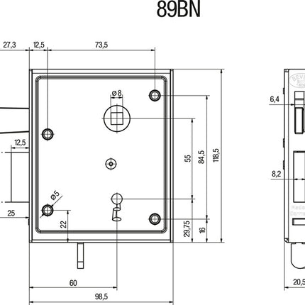 BEVER serratura universale per cerchi 89 BK / PK DIN sinistra / destra BB ( 3000251630 )