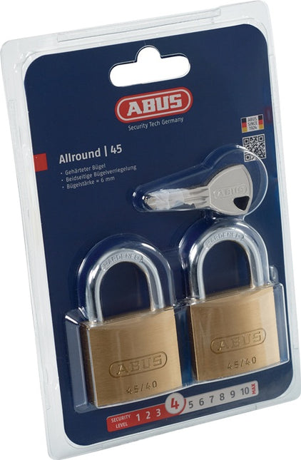 ABUS Cadenas cylindrique 45/40 Twins B/SB largeur du corps de verrou 39 mm ( 3000280054 )