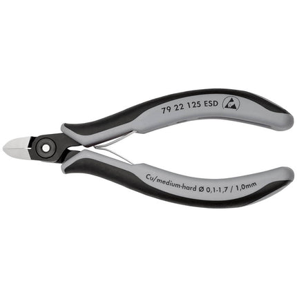 KNIPEX precision electronics diagonal cutters length 125 mm shape 2 ( 4000810830 )