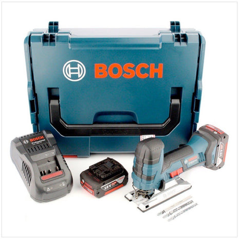 Bosch GST 18 V-LI S Akku Stichsäge 18V + 2x Akku 6,0Ah + Ladegerät + 30-tlg. Stichsägeblätter Set + L-Boxx - Toolbrothers